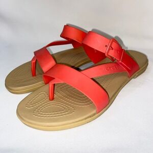 Crocs Women's Flip Flop Sandals Coral Red Size W9 Comfort Beach Summer